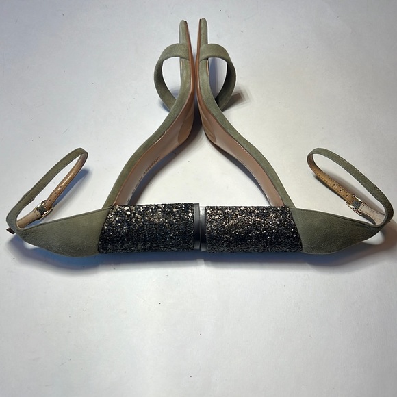 BANANA REPUBLIC Women’s Glitter High Block Heel Sandals Green Size 8.5 - Picture 5 of 15